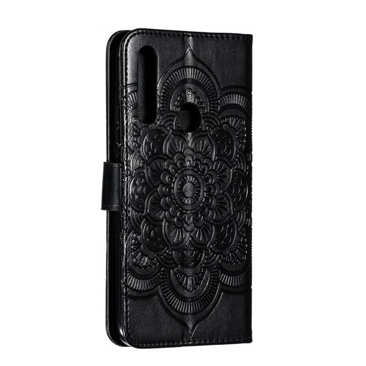 Imprint Flower Leather Mobile Shell for Huawei Y9 Prime 2019 / Huawei P Smart Z - Black-4