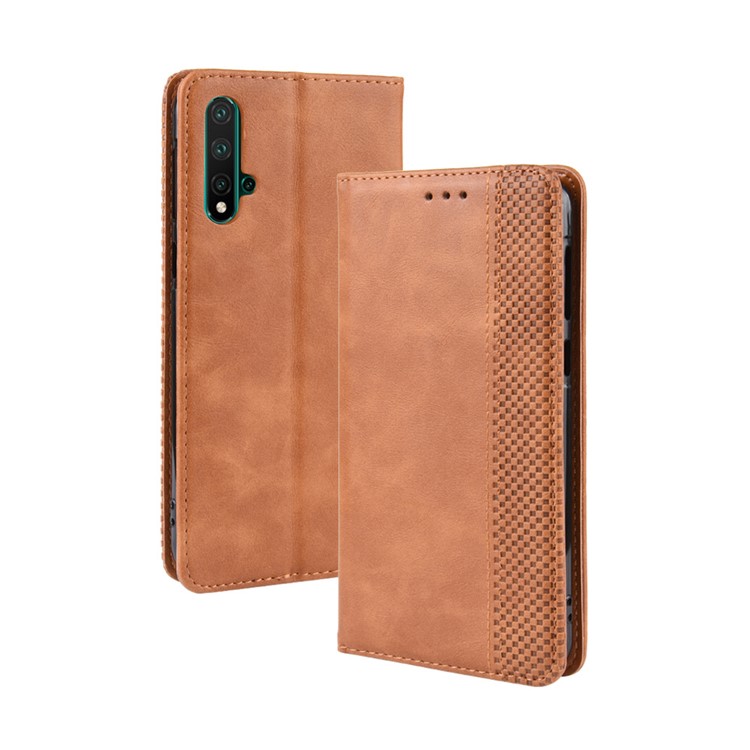 Vintage Auto-absorbed Leather Phone Cover for Huawei nova 5 / nova 5 Pro - Brown-10