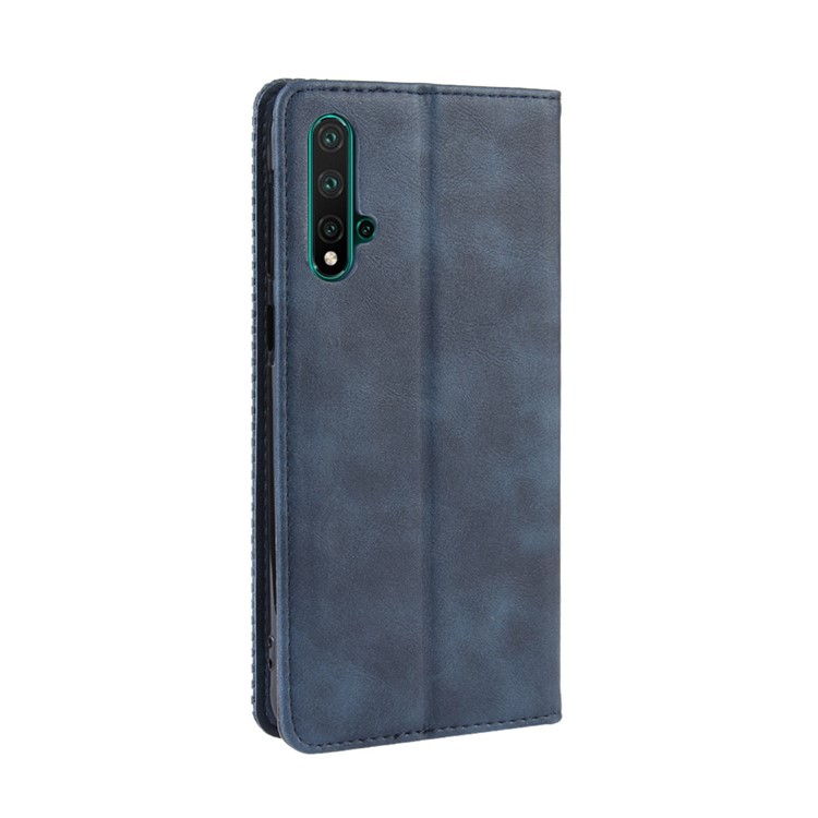 Vintage Auto-absorbed Leather Phone Cover for Huawei nova 5 / nova 5 Pro - Blue-6