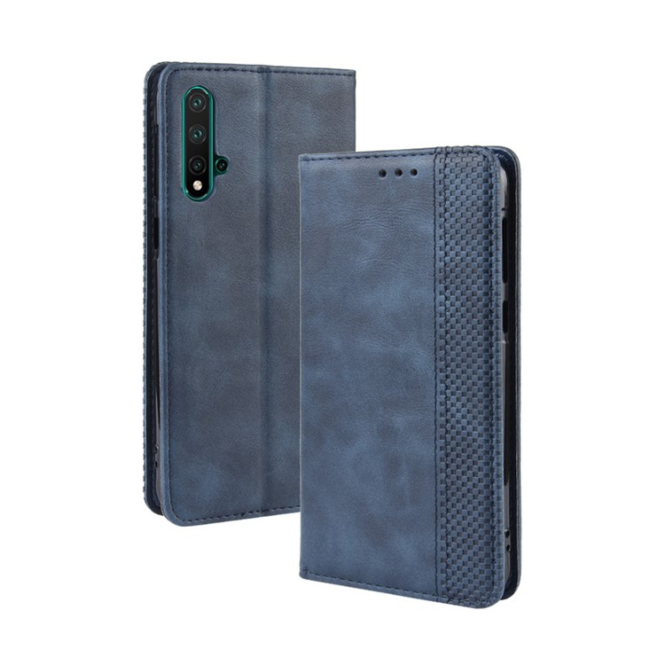 Vintage Auto-absorbed Leather Phone Cover for Huawei nova 5 / nova 5 Pro - Blue-7