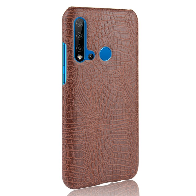 Crocodile Texture PU Leather+PC Phone Cover for Huawei P20 lite (2019) / nova 5i - Brown-3