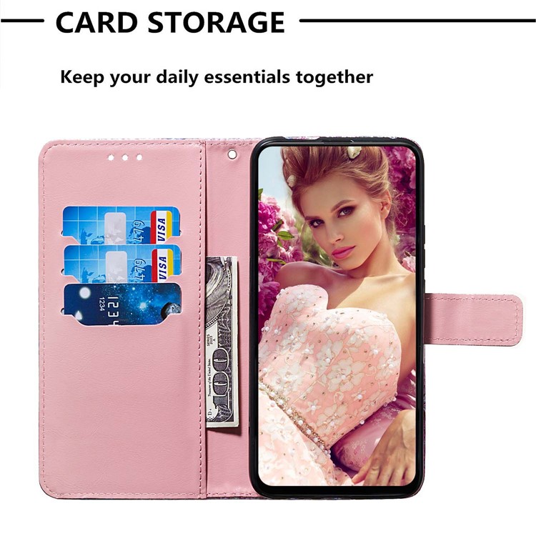 Pattern Printing Glitter Sequins Leather Wallet Case for Huawei P Smart Z / Y9 Prime 2019 - Butterfly-5