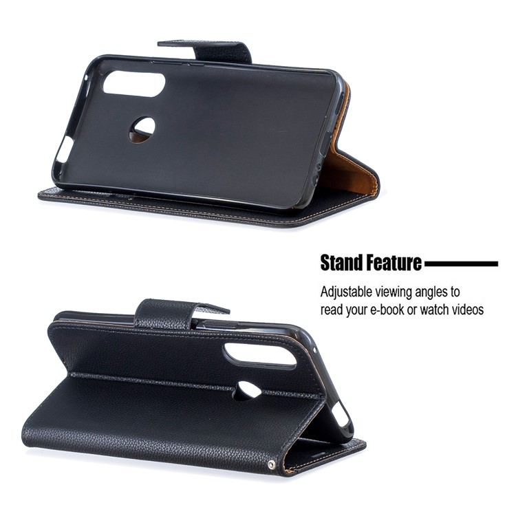 Litchi Texture Leather Wallet Stand Case for Huawei P Smart Z - Black-5