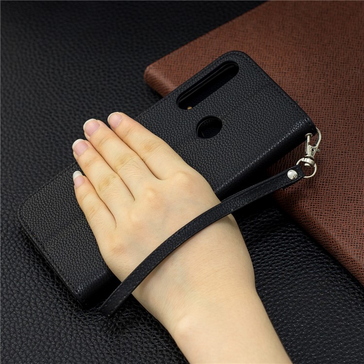 Litchi Texture Leather Wallet Stand Case for Huawei P Smart Z - Black-9