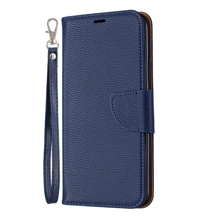 Lichia Textura Carteira De Couro Stand Case Para Huawei P Inteligente Z - Azul Escuro-2