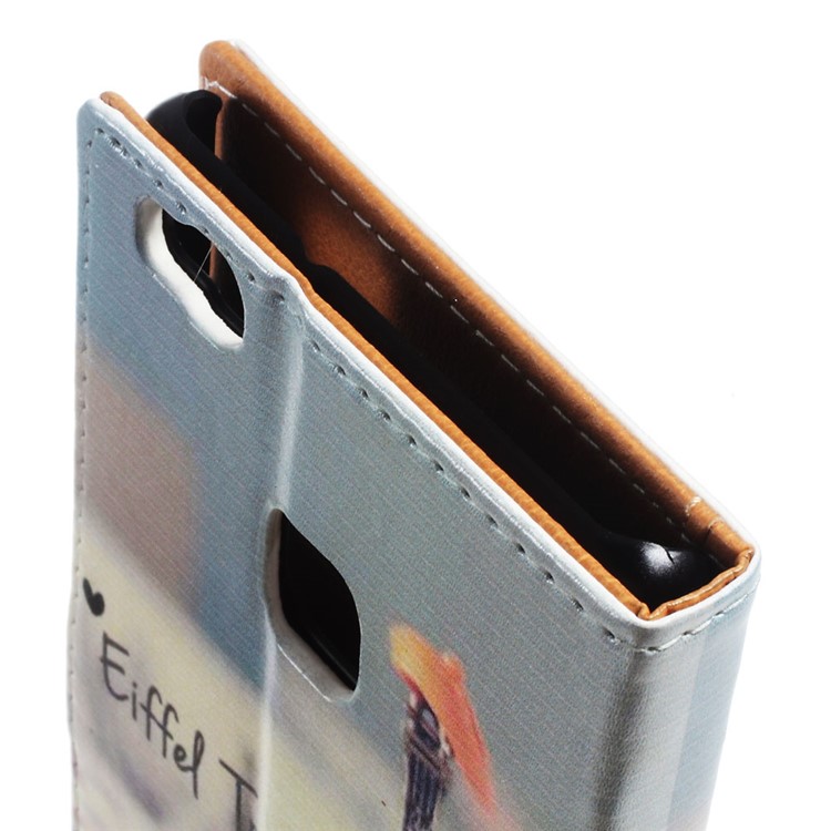 Leather Wallet Stand Flip Case for Huawei P9 Lite/G9 Lite - Eiffel Tower and Mustache-3