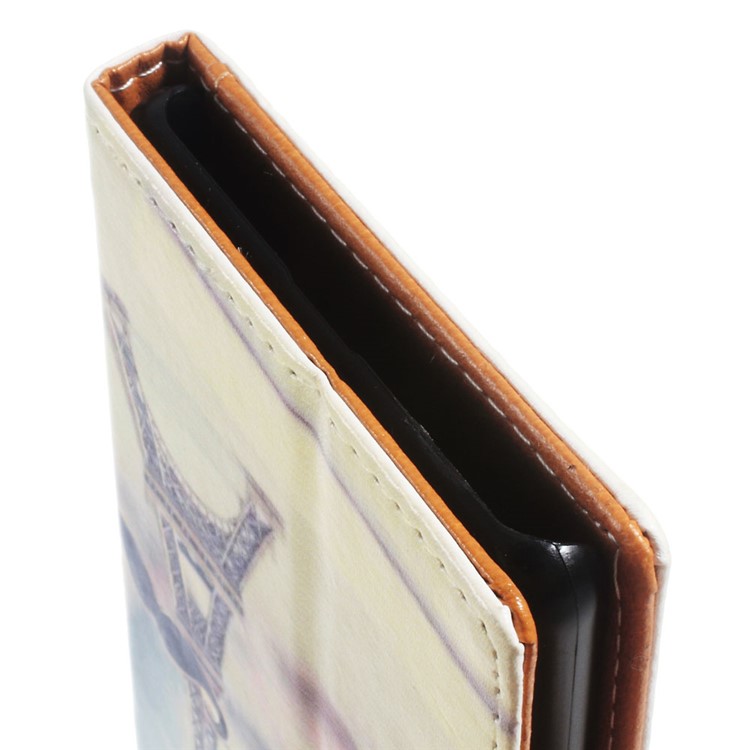 Leather Wallet Stand Flip Case for Huawei P9 Lite/G9 Lite - Eiffel Tower and Mustache-4
