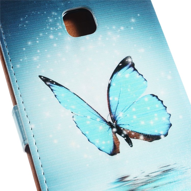 Leather Flip Cover Case for Huawei P9 Lite/G9 Lite - Blue Butterfly on the Water-3