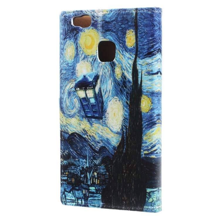 Wallet Leather Cover Case for Huawei P9 Lite/G9 Lite - Oil Painting-2