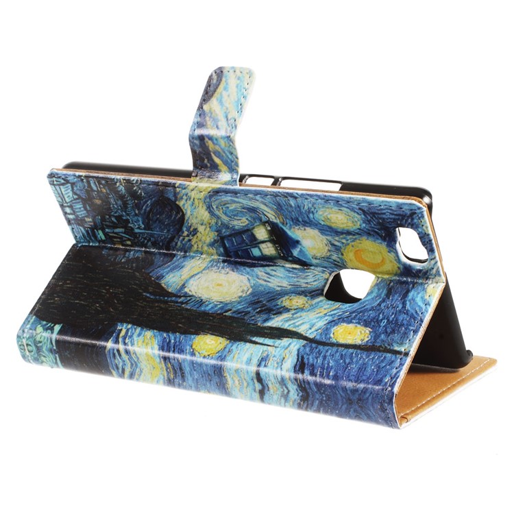 Wallet Leather Cover Case for Huawei P9 Lite/G9 Lite - Oil Painting-3