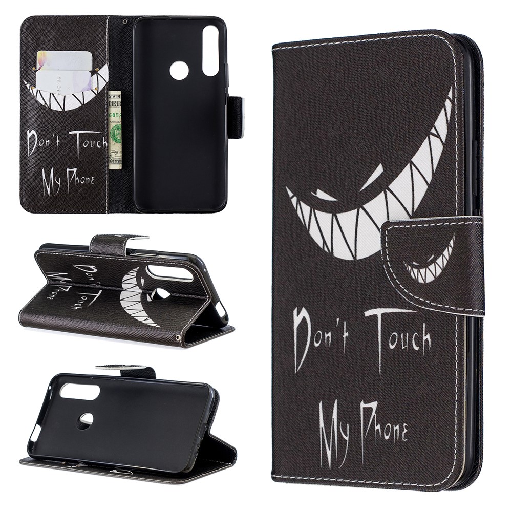 Pattern Printing PU Leather Flip Stand Cell Phone Shell for Huawei P Smart Z - Do not Touch My Phone-1