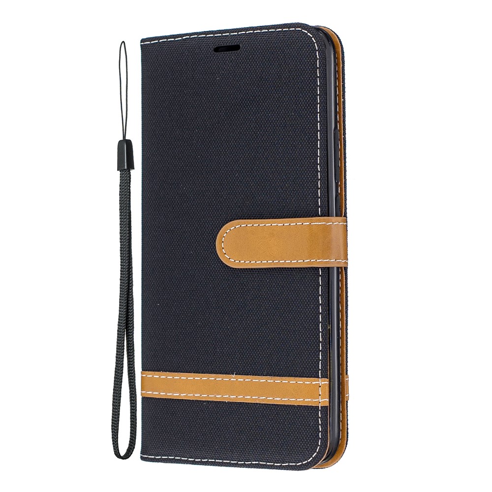 Assorted Color Jeans Cloth Wallet Stand Leather Case for Huawei P Smart Z - Black-2