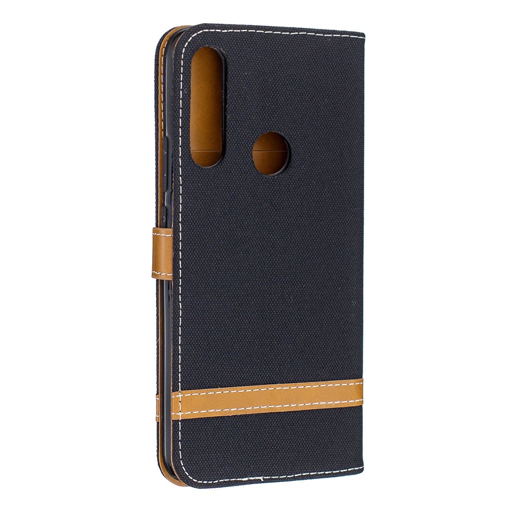 Assorted Color Jeans Cloth Wallet Stand Leather Case for Huawei P Smart Z - Black-3