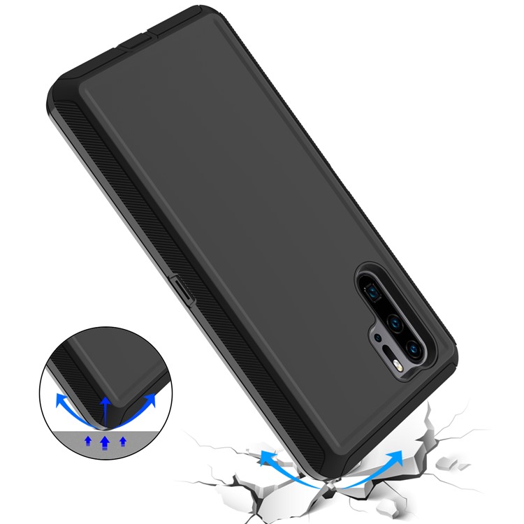 Shockproof Anti-dropping Anti-dust PC + TPU Hybrid Shell for Huawei P30 Pro - All Black-5