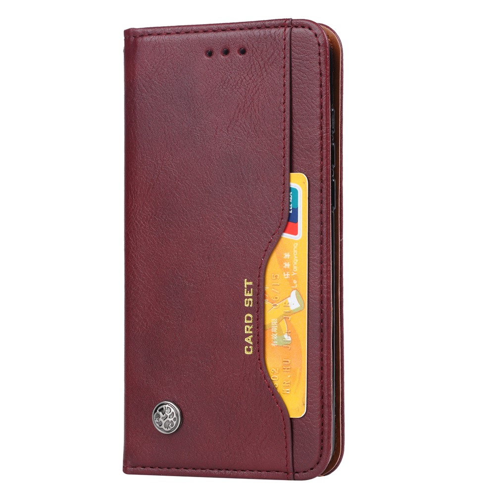 Portefeuille En Cuir PU Auto-absorbé Portefeuille Pour Téléphone Portable Pour Huawei P Smart Z / Y9 Prime 2019 - Vin Rouge-2
