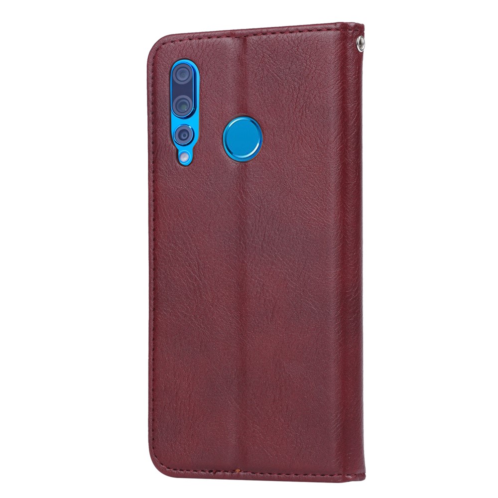 Portefeuille En Cuir PU Auto-absorbé Portefeuille Pour Téléphone Portable Pour Huawei P Smart Z / Y9 Prime 2019 - Vin Rouge-3