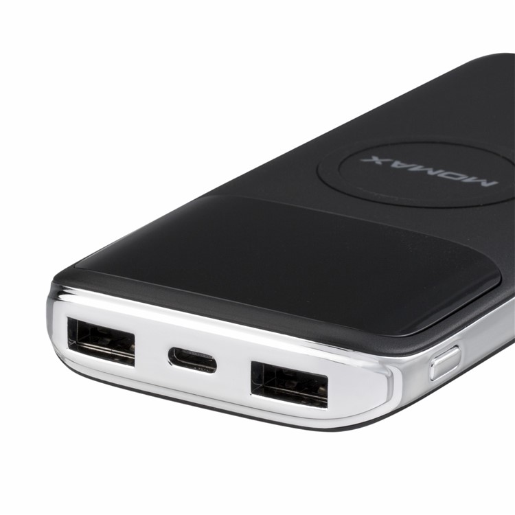 MOMAX Q.Power AIR2 Wireless External Battery Pack 10000mAh Digital Display Wireless Power Bank - Black-6