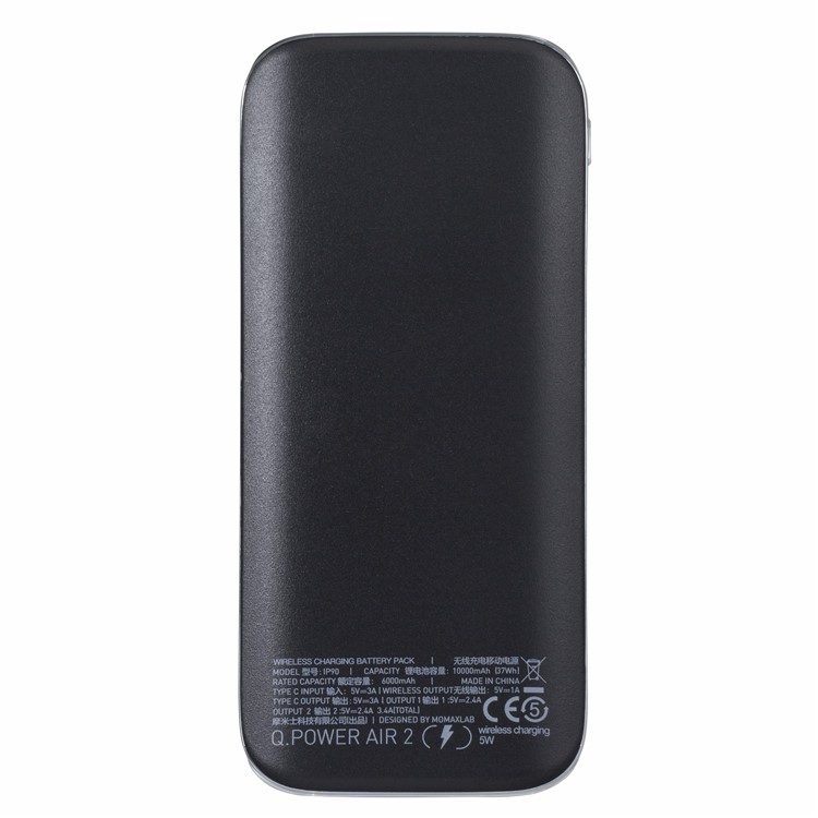 MOMAX Q.Power AIR2 Wireless External Battery Pack 10000mAh Digital Display Wireless Power Bank - Black-7