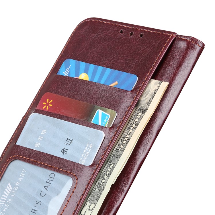 Crazy Horse Texture Leather Phone Wallet Case for Huawei nova 5/nova 5 Pro - Brown-5