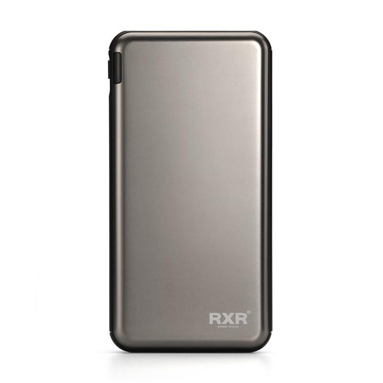 RXR-330 1PD Quick Charge Ultra-thin Portable Metal Mobile Power Bank 13000mAh for iPhone Huawei Samsung Etc - Grey-1