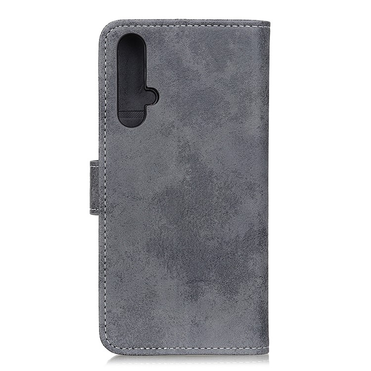 Vintage Style Leather Wallet Case for Huawei nova 5 / nova 5 Pro - Grey-10