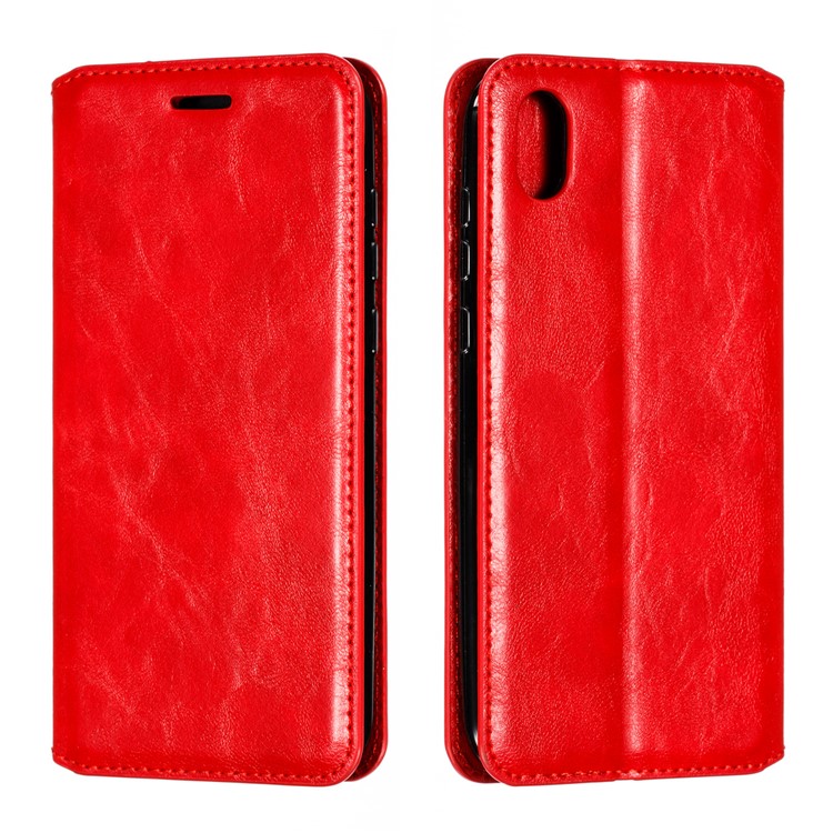 Auto-absorbed Crazy Horse Texture PU Leather Stand Case for Huawei Y5 (2019) / Honor 8S - Red-6