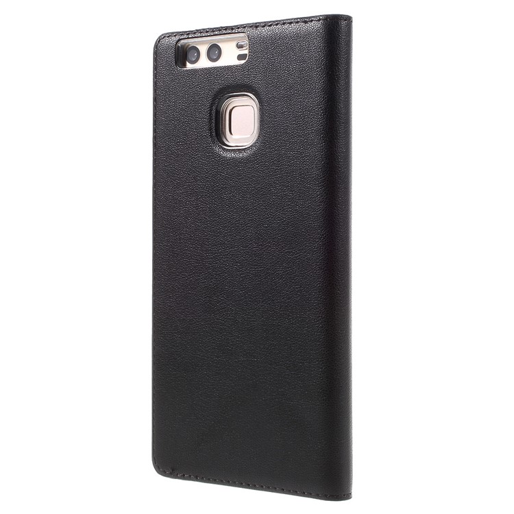 Wake / Sleep View Window Leather Protective Case for Huawei P9 - Black-2