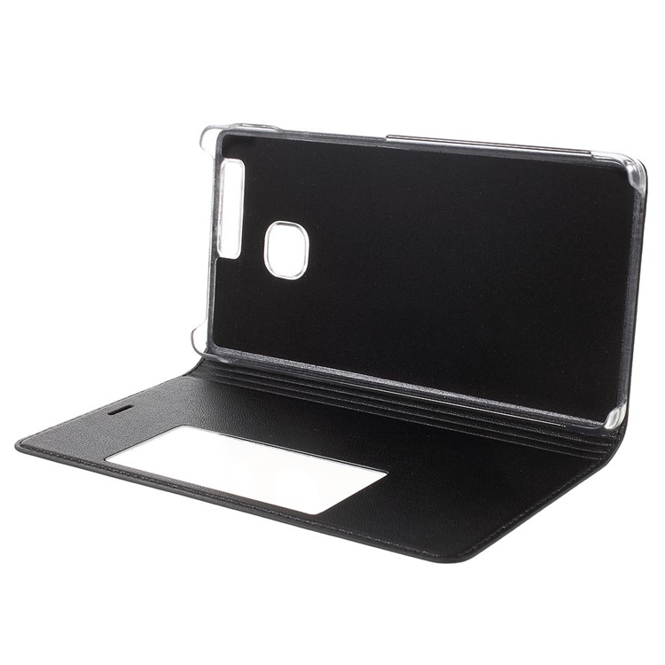 Wake / Sleep View Window Leather Protective Case for Huawei P9 - Black-7