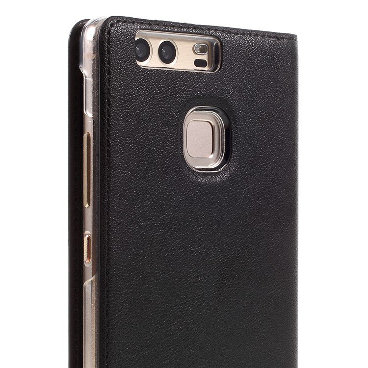 Wake / Sleep View Window Leather Protective Case for Huawei P9 - Black-9