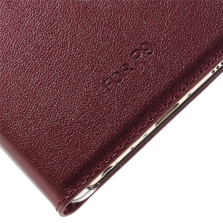 Wake / Sleep View Window Leather Phone Case for Huawei P9 - Red-8
