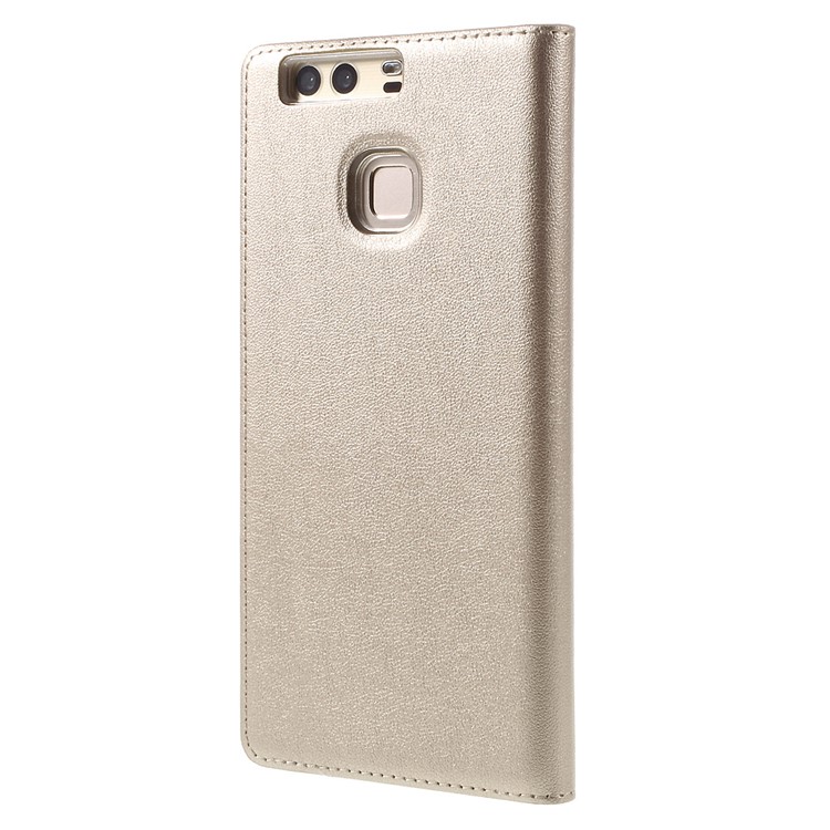 Smart View Window Leather Protective Shell for Huawei P9 - Gold-2