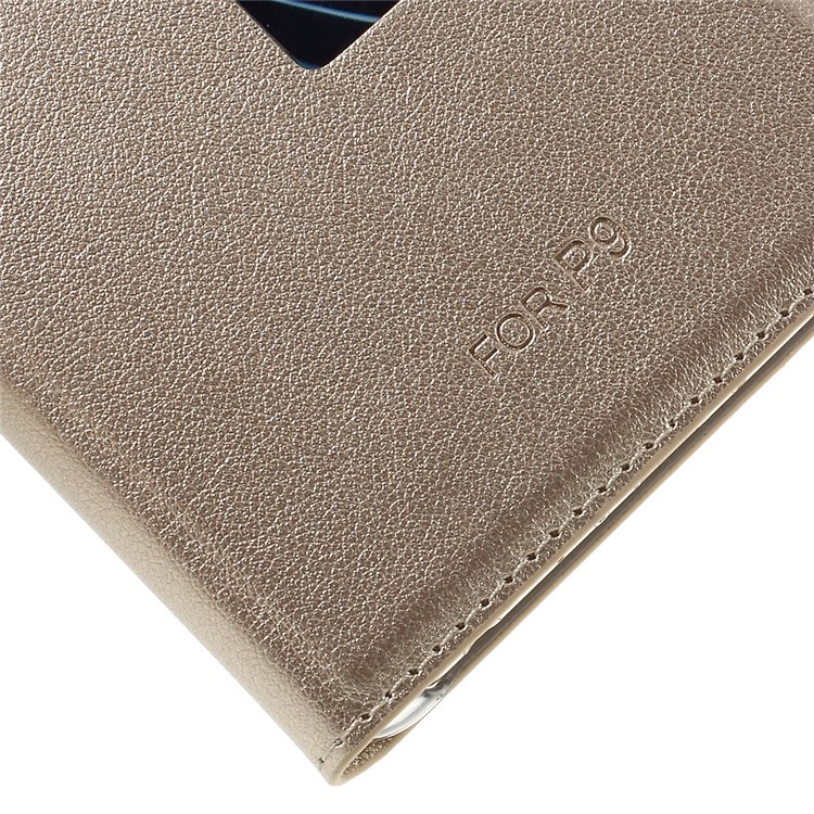 Smart View Window Leather Protective Shell for Huawei P9 - Gold-8