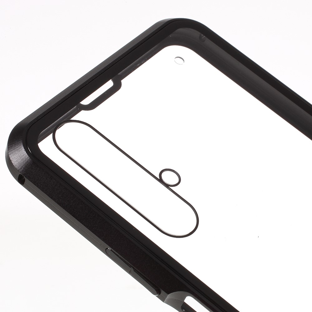 Detachable 2-in-1 Metal Magnetic Frame + Glass Back Phone Case for Huawei Honor 20 - Black-4