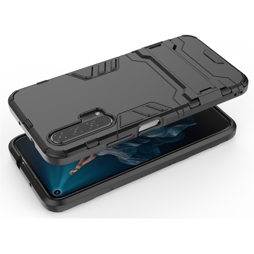 Shiny Guard PC + TPU Hybrid -fall Mit Kickstand Für Huawei Honor 20 Pro - Schwarz