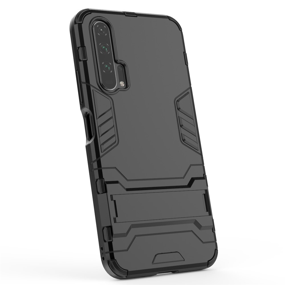 Shiny Guard PC + TPU Hybrid Case with Kickstand for Huawei Honor 20 Pro - Black-7