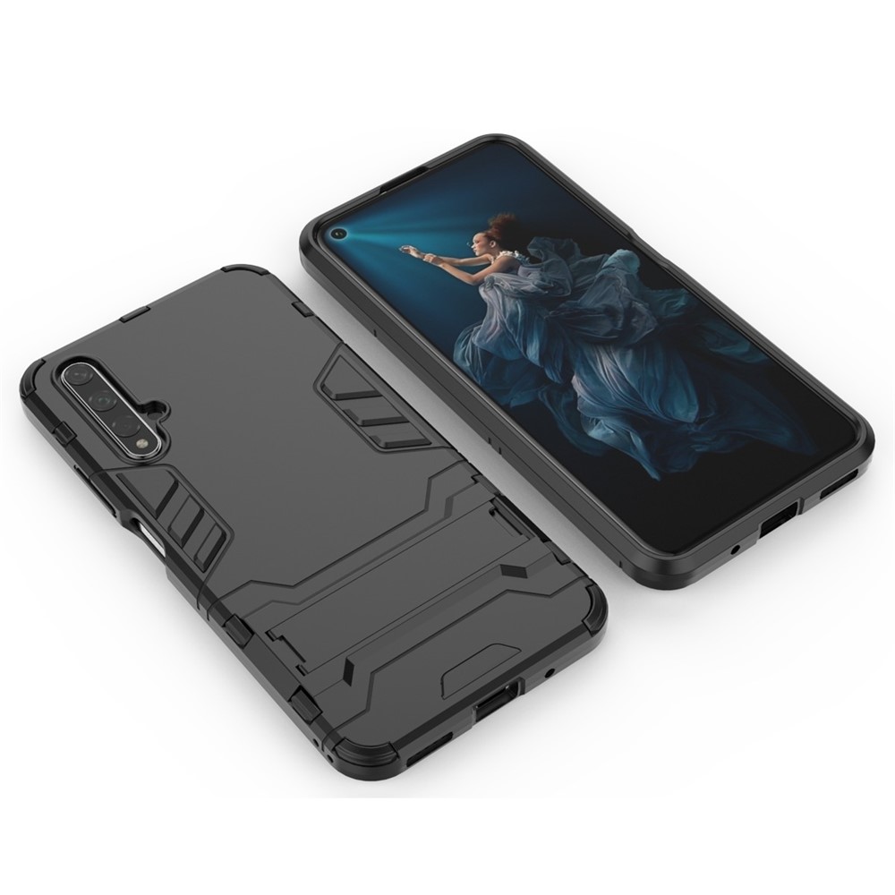 Guard PC + TPU Mobile Phone Case with Kickstand for Huawei Honor 20 - Black-4