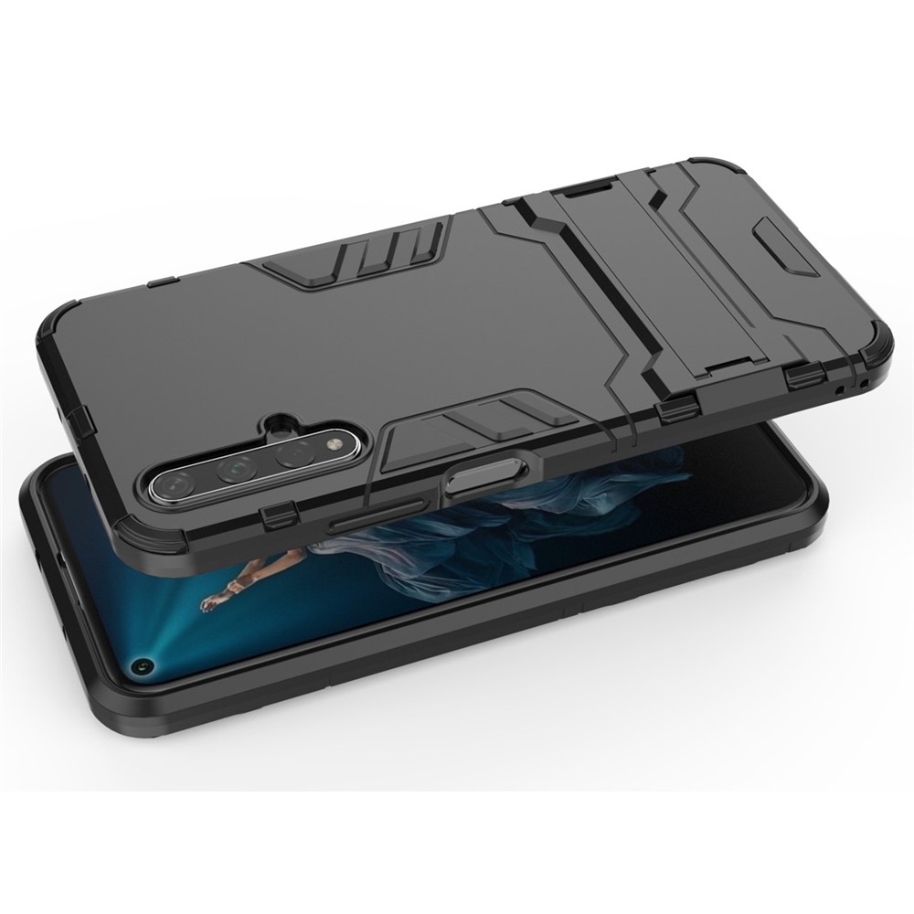 Guard PC + Custodia Per Telefono Cellulare TPU Con Cavalletto Per Huawei Honor 20/Honor 20s - Nero