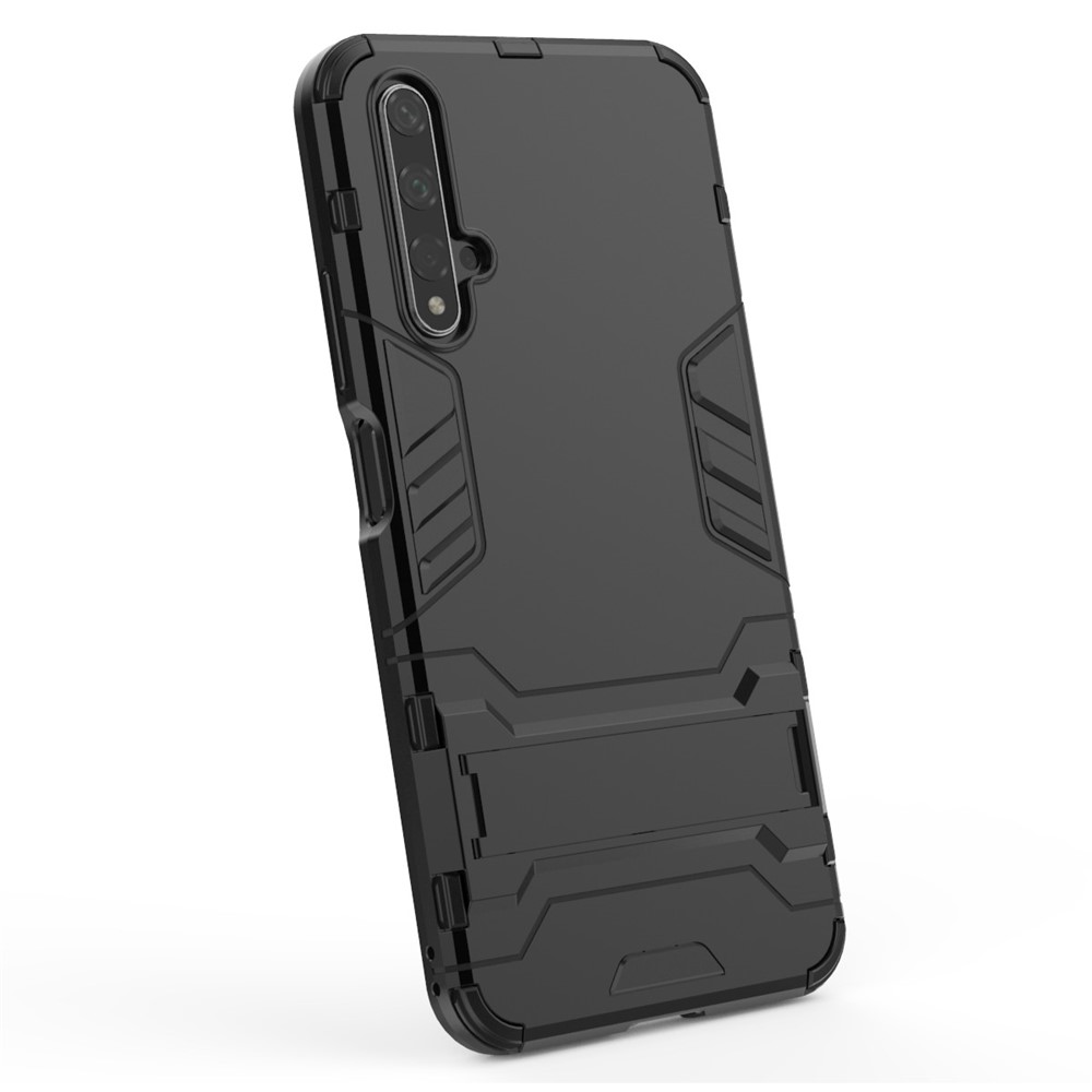 Guard PC + Custodia Per Telefono Cellulare TPU Con Cavalletto Per Huawei Honor 20/Honor 20s - Nero