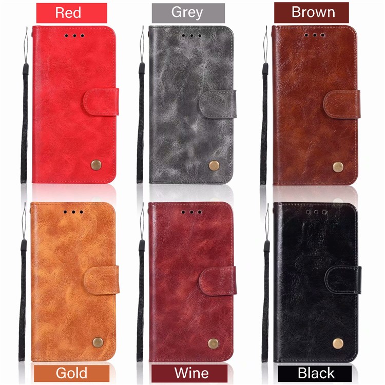 Premium Vintage Leather Wallet Case for Huawei Honor 20 - Wine Red-10