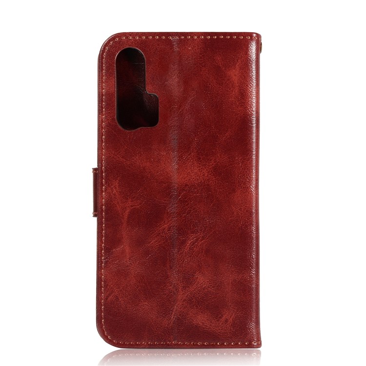 Premium Vintage Leather Wallet Case for Huawei Honor 20 - Wine Red-2