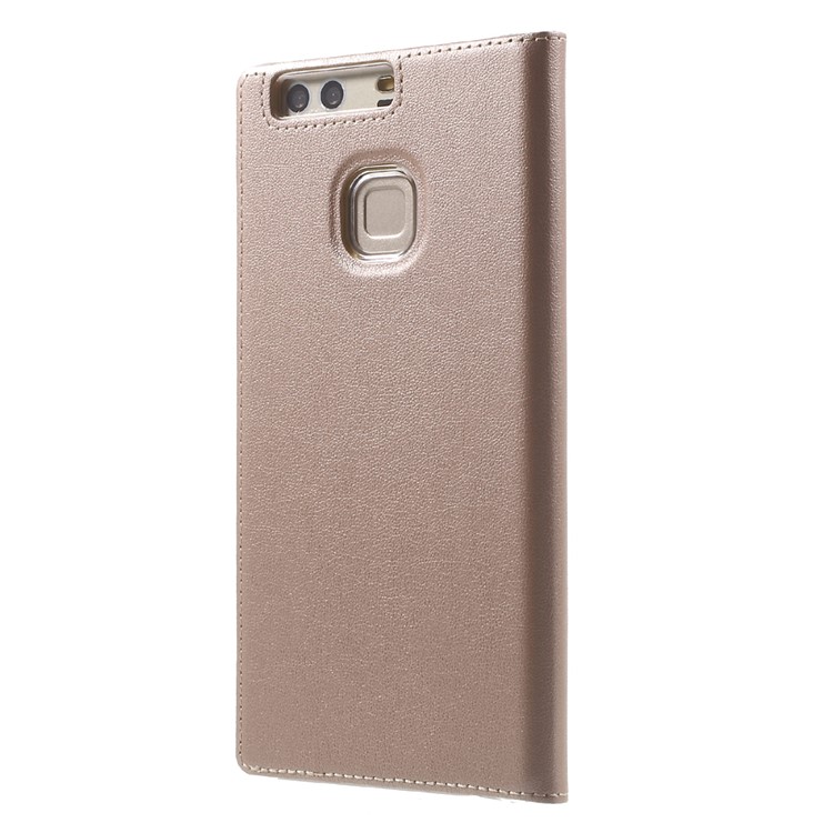 Window Smart Leather Protective Case for Huawei P9 Plus - Rose Gold-2