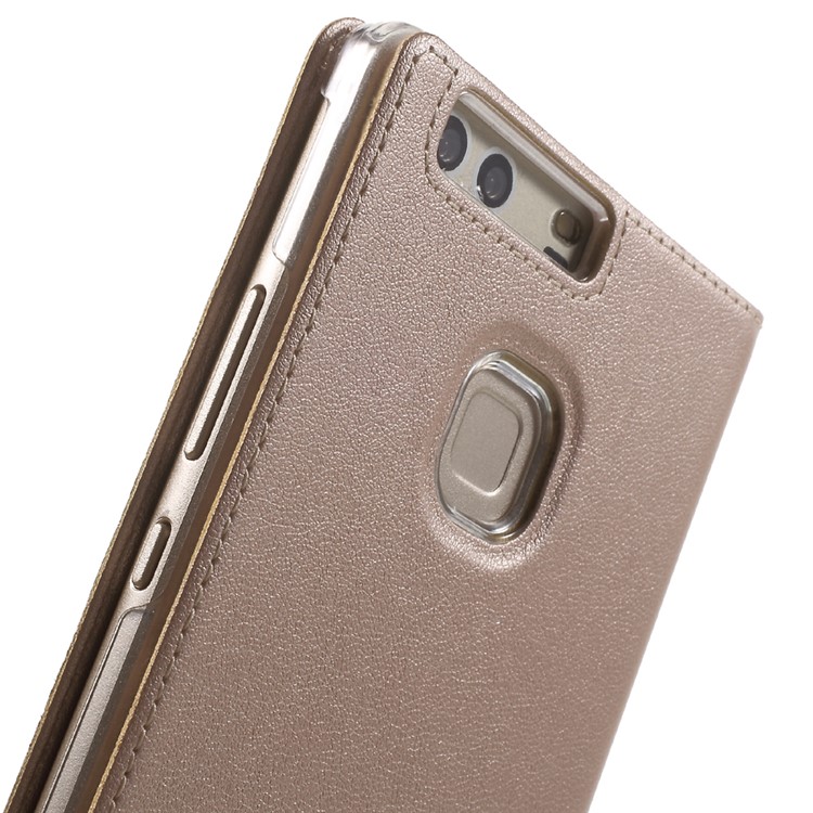 Window Smart Leather Protective Case for Huawei P9 Plus - Rose Gold-8