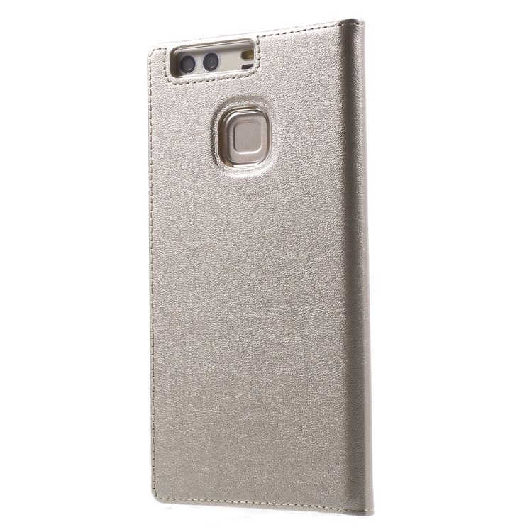 Smart View Slim Leather Flip Cover for Huawei P9 Plus - Gold-2