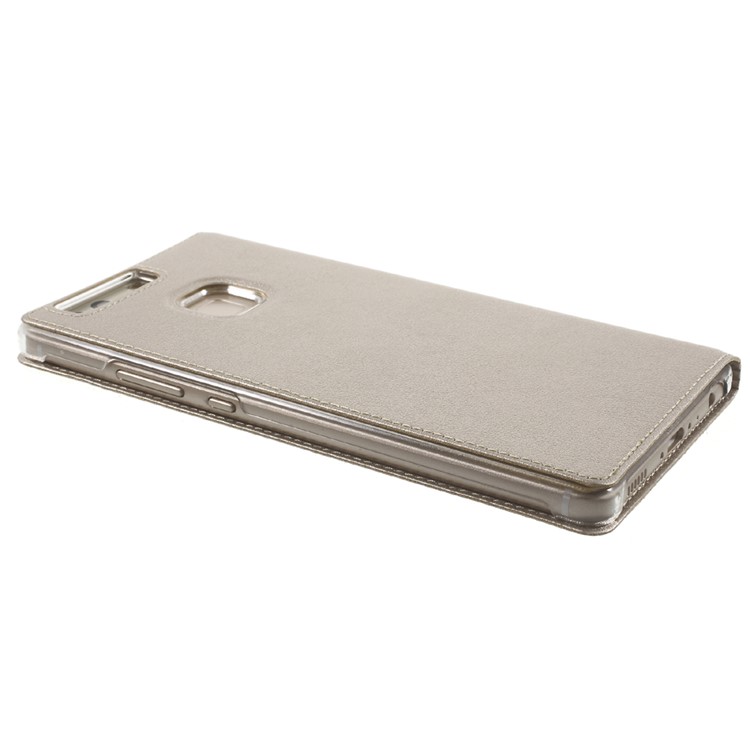 Smart View Slim Leather Flip Cover for Huawei P9 Plus - Gold-4