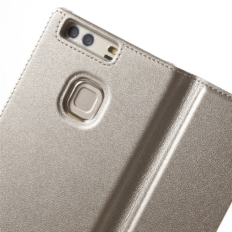 Smart View Slim Leather Flip Cover for Huawei P9 Plus - Gold-6