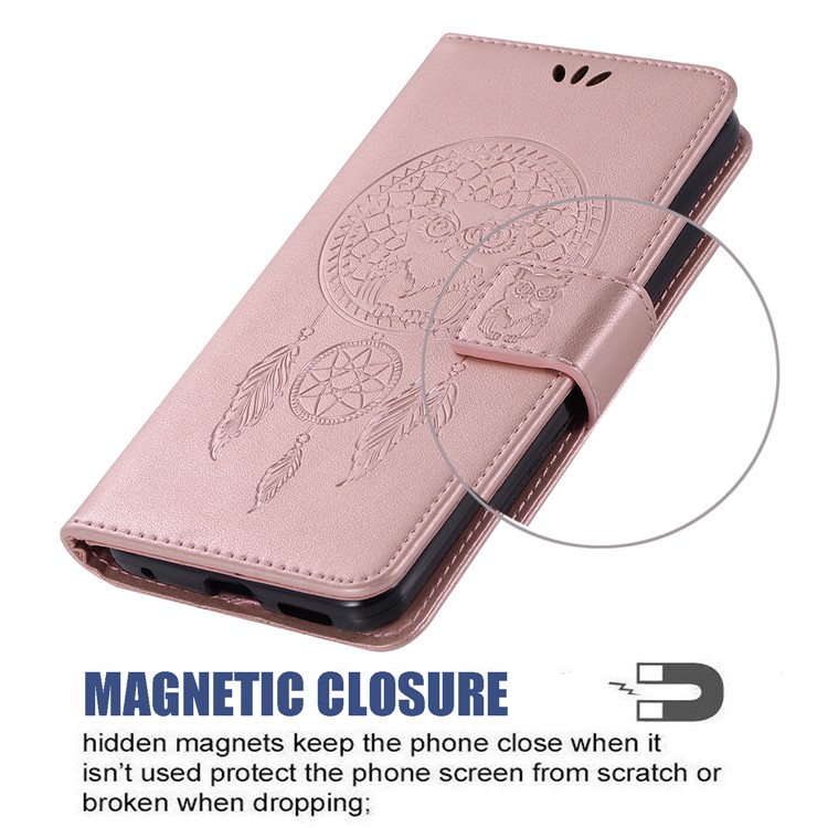 Imprinted Dream Catcher Owl Leather Wallet Case for Huawei P20 lite (2019) / nova 5i - Rose Gold-5