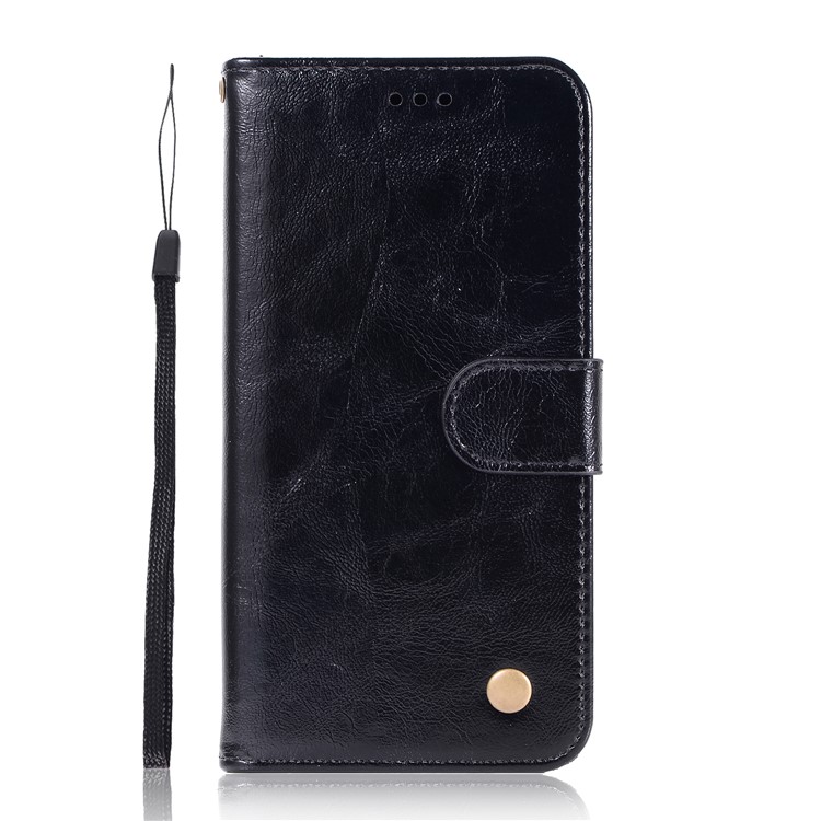 Premium Vintage Leather Wallet Stand Case for Huawei P20 lite (2019) / Nova 5i - Black-2