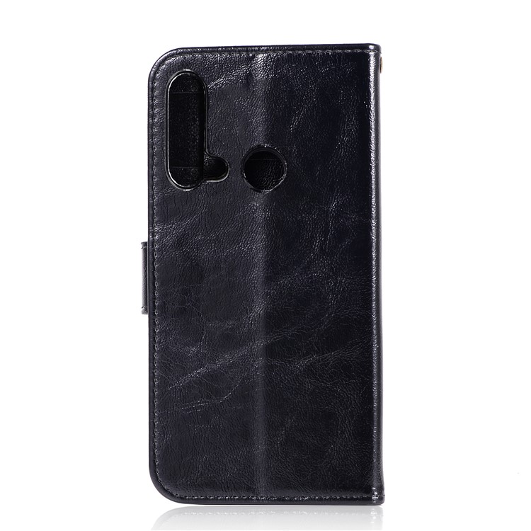 Premium Vintage Leather Wallet Stand Case for Huawei P20 lite (2019) / Nova 5i - Black-3