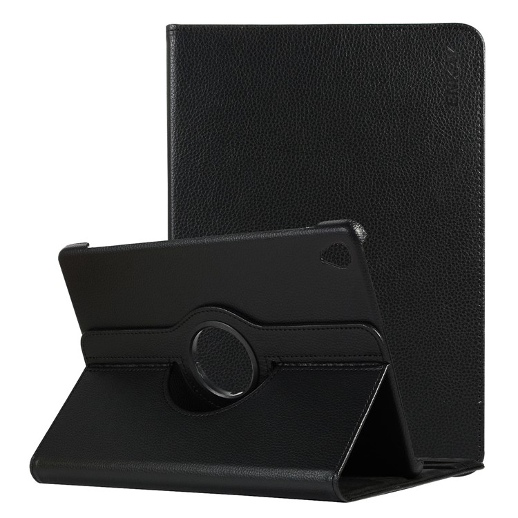 ENKAY Litchi Texture 360 Degree Rotating Stand PU Leather Tablet Case for Huawei MediaPad M6 10.8-inch - Black-1