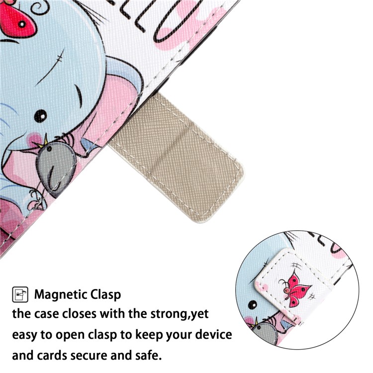Pattern Printing Wallet Stand Flip Leather Case for Huawei Y9 (2019) / Enjoy 9 Plus - Cute Elephant-7